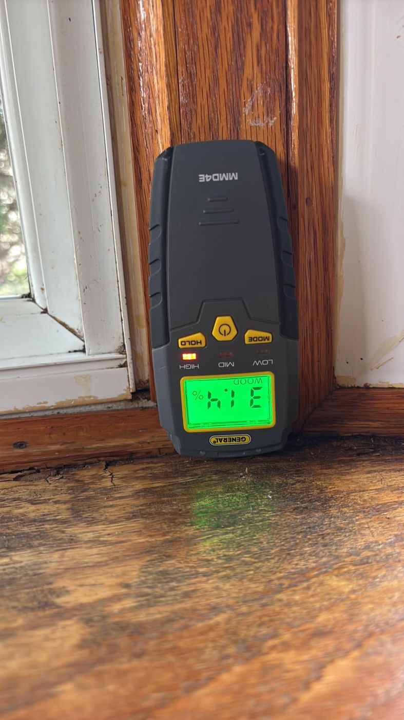 Moisture meter confirms it